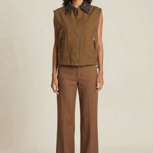 Colete Oversize com Gola em Pele
