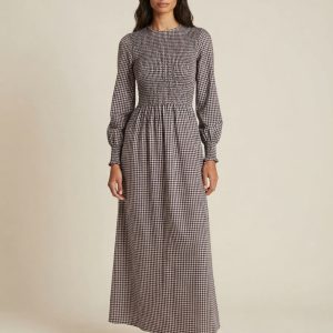 Vestido Comprido Xadrez c/ Favos
