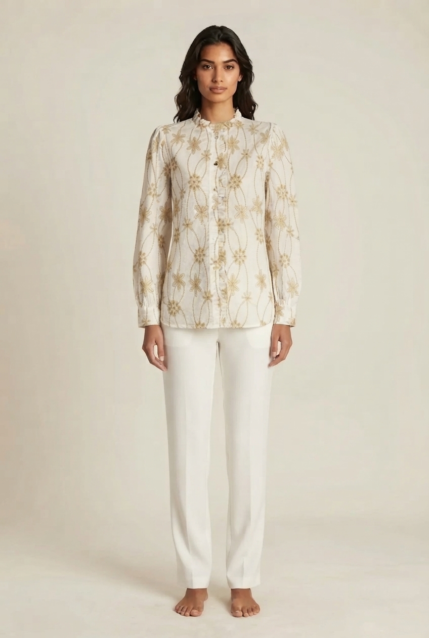 Camisa Romântica Algodão