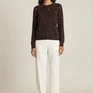 Camisola de Malha com Aplicação de Bolas Prata