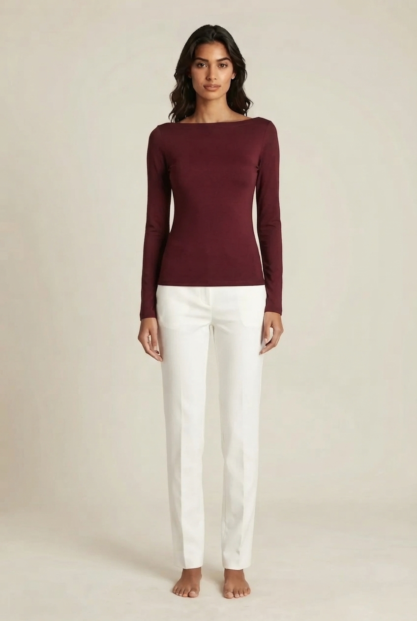Blusa Básica de Gola Barco