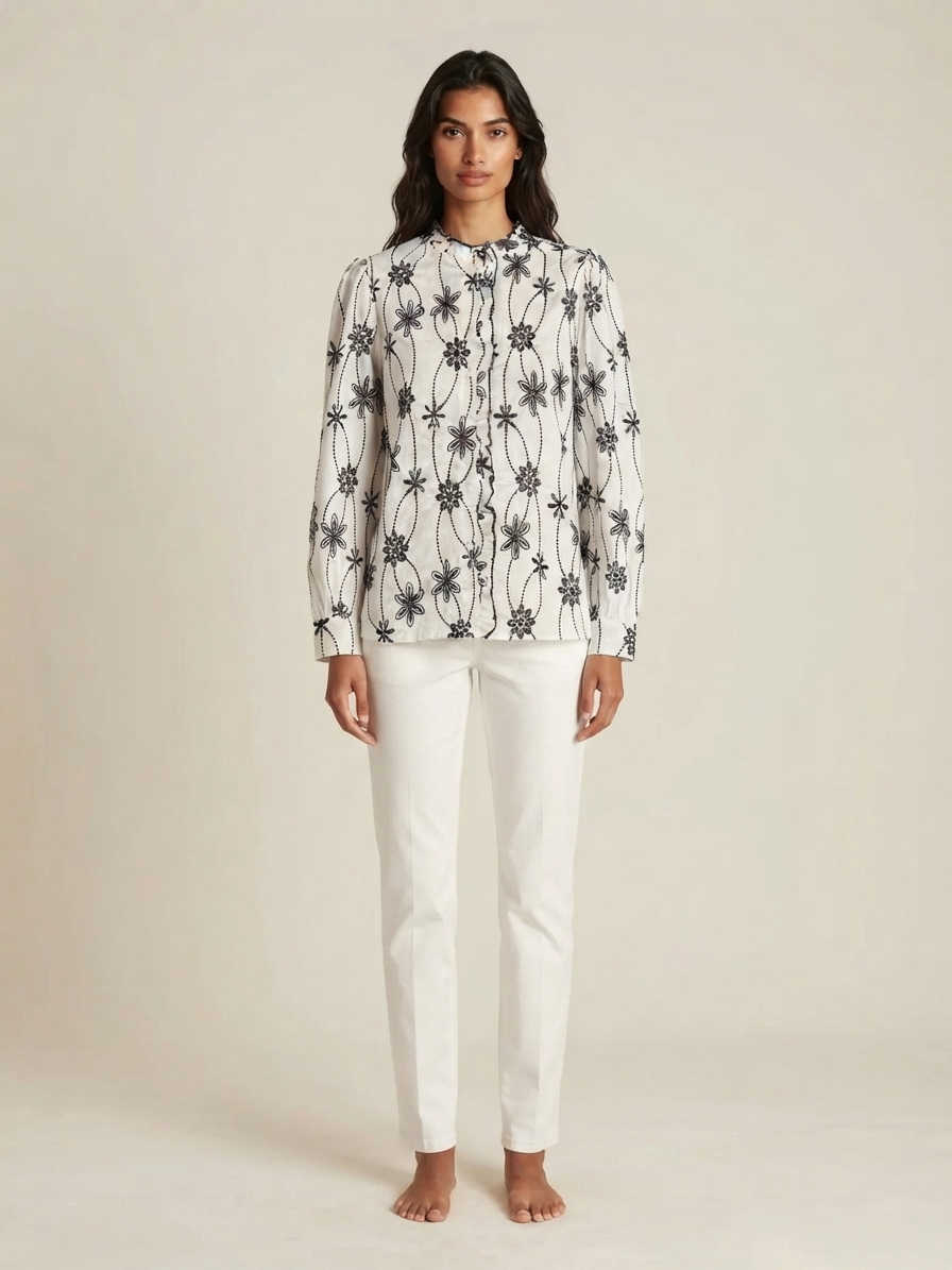 Camisa Romântica Algodão