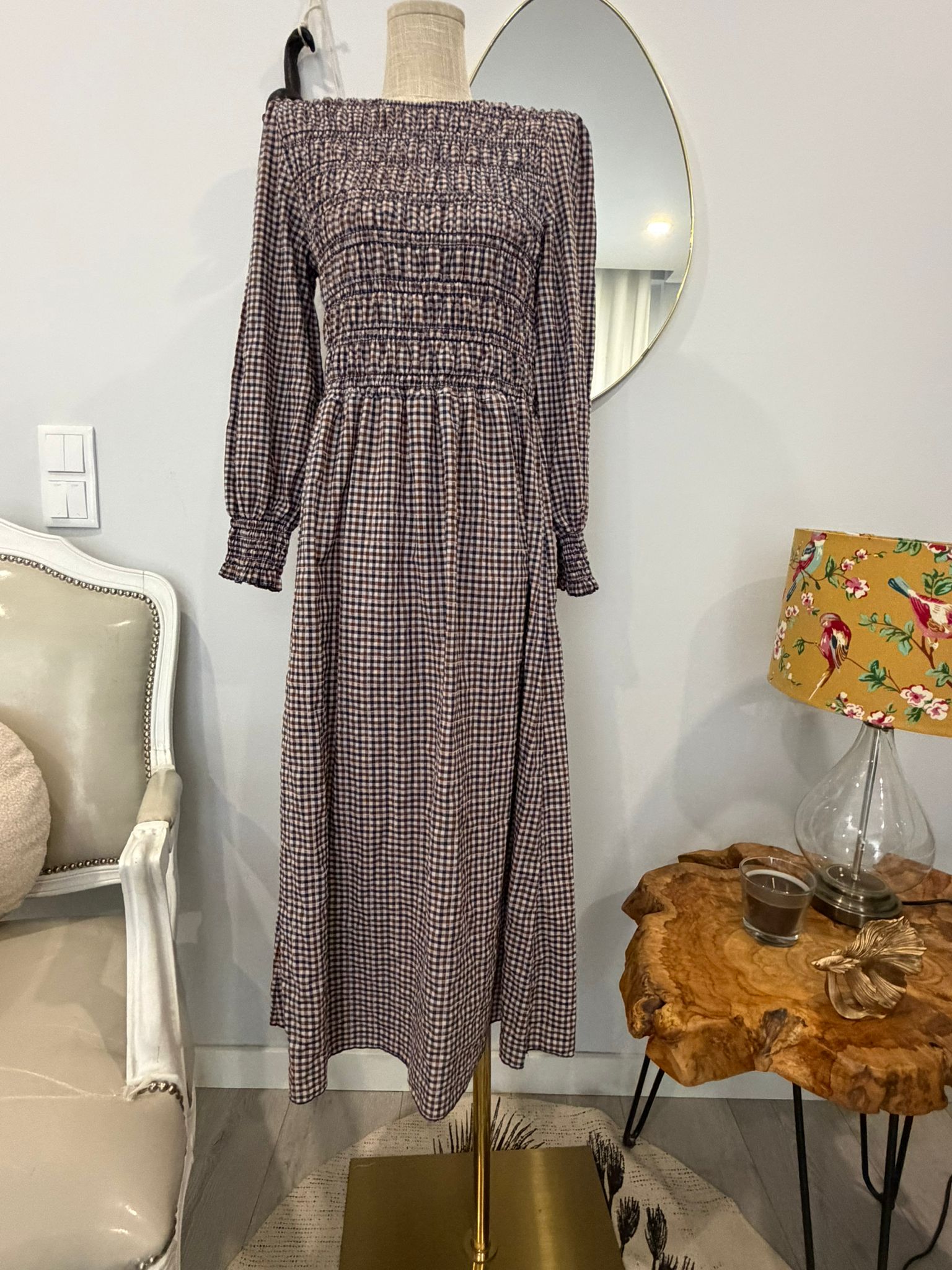 Vestido Comprido Xadrez c/ Favos - Image 2