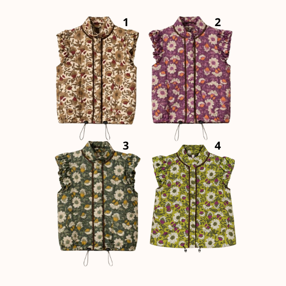 Colete Acolchoado Floral com Folhos nas Cavas - Image 2
