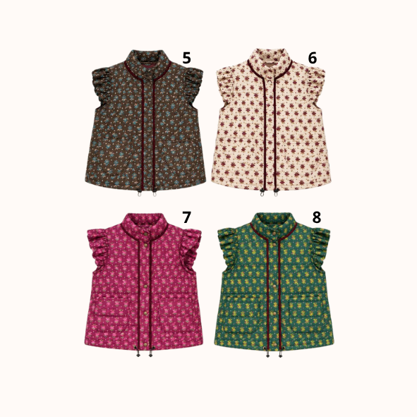 Colete Acolchoado Floral com Folhos nas Cavas - Image 3